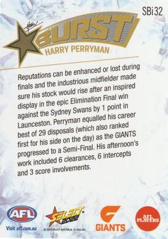 2022 Select AFL Footy Stars - Starburst Caricature - Ice #SBi32 Harry Perryman Back